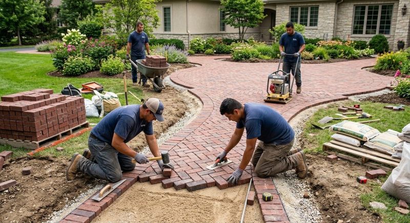 Brick Hardscape Installation in Manchester, NH